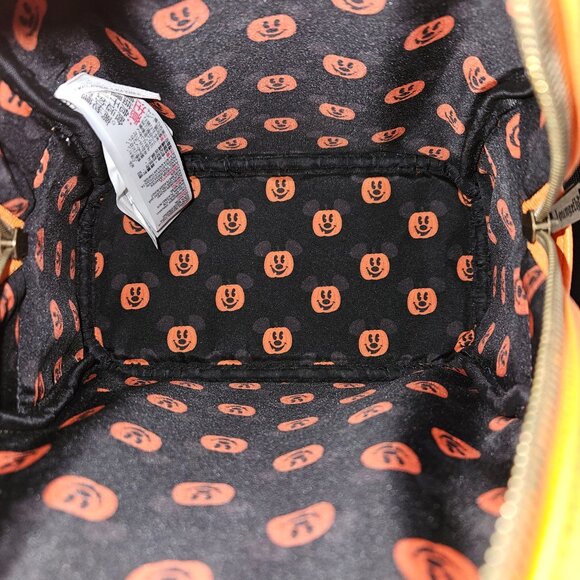 Disney Parks Exclusive Halloween Mickey Mouse Pumpkin Loungefly Backpack - Picture 7 of 7